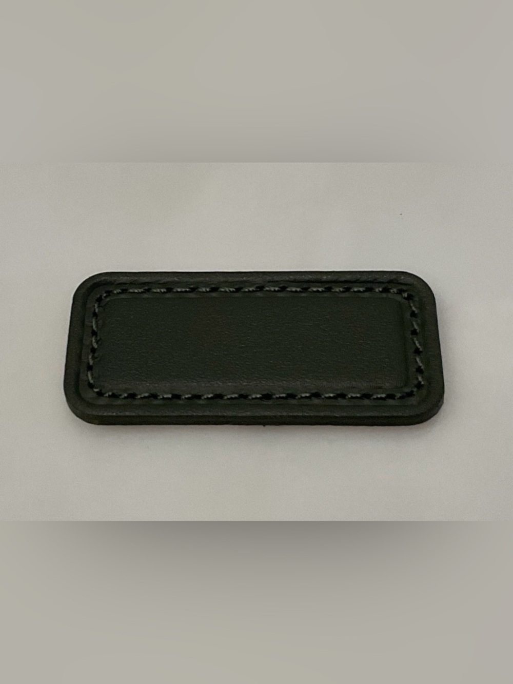 NEW Tumi Extra Small 2” x 15/16” Leather Monogram Patch - HUNTER GREEN color